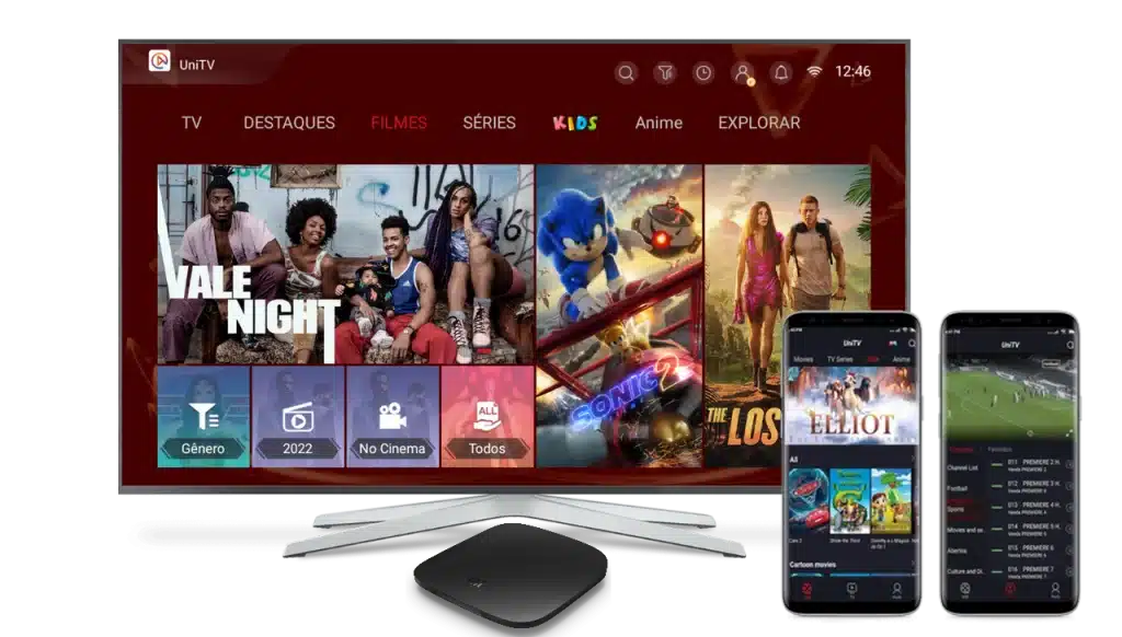 UniTV em Smart TV, TV Box e celular Android